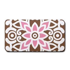 A Pink Flower On A Brown Background Medium Bar Mat by catchydesignhill