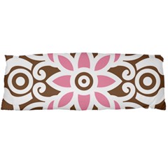 A Pink Flower On A Brown Background Body Pillow Case Dakimakura (two Sides) by catchydesignhill