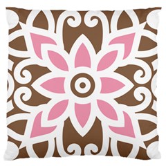 A Pink Flower On A Brown Background Standard Premium Plush Fleece Cushion Case (two Sides) by catchydesignhill