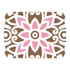 A Pink Flower On A Brown Background Two Sides Premium Plush Fleece Blanket (mini) by catchydesignhill