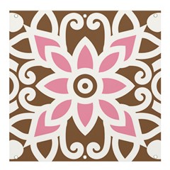 A Pink Flower On A Brown Background Banner And Sign 4  X 4  by catchydesignhill