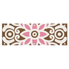 A Pink Flower On A Brown Background Banner And Sign 6  X 2  by catchydesignhill