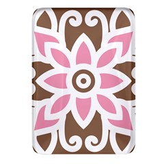 A Pink Flower On A Brown Background Rectangular Glass Fridge Magnet (4 Pack) by catchydesignhill