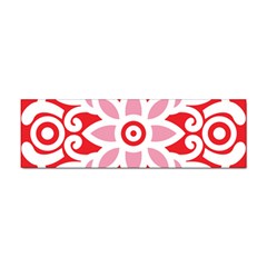 A Red And White Pattern With A Flower On It Sticker Bumper (100 Pack) by catchydesignhill