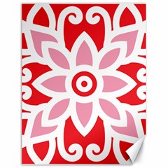 A Red And White Pattern With A Flower On It Canvas 18  X 24  by catchydesignhill