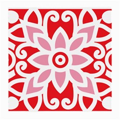 A Red And White Pattern With A Flower On It Medium Glasses Cloth by catchydesignhill