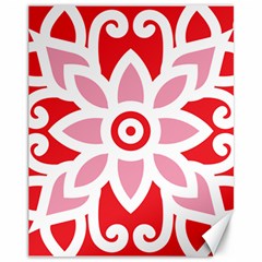 A Red And White Pattern With A Flower On It Canvas 11  X 14  by catchydesignhill