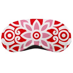 A Red And White Pattern With A Flower On It Sleep Mask by catchydesignhill