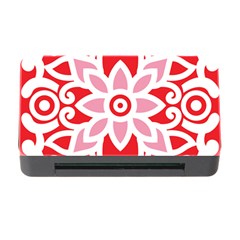 A Red And White Pattern With A Flower On It Memory Card Reader With Cf by catchydesignhill