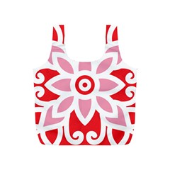 A Red And White Pattern With A Flower On It Full Print Recycle Bag (s) by catchydesignhill