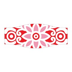 A Red And White Pattern With A Flower On It Stretchable Headband by catchydesignhill