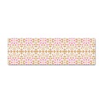 A Pink And White Flower Pattern On A Brown Background Sticker (Bumper) Front