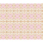 A Pink And White Flower Pattern On A Brown Background Deluxe Canvas 14  x 11  (Stretched) 14  x 11  x 1.5  Stretched Canvas