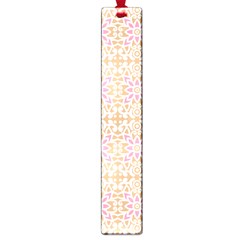 A Pink And White Flower Pattern On A Brown Background Large Book Marks by catchydesignhill