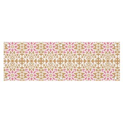 A Pink And White Flower Pattern On A Brown Background Banner And Sign 6  X 2  by catchydesignhill