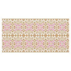 A Pink And White Flower Pattern On A Brown Background Banner And Sign 6  X 3  by catchydesignhill