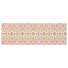 A Pink And White Flower Pattern On A Brown Background Banner And Sign 9  X 3 