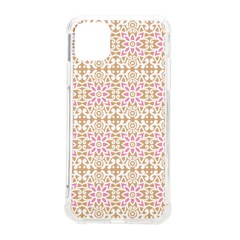 A Pink And White Flower Pattern On A Brown Background Iphone 11 Pro Max 6 5 Inch Tpu Uv Print Case by catchydesignhill