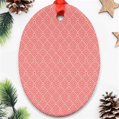 A Red And White Background With A Pattern Ornament (oval)