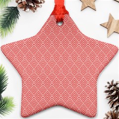 A Red And White Background With A Pattern Ornament (star)