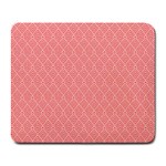 A Red And White Background With A Pattern Large Mousepad Front