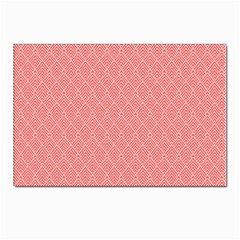 A Red And White Background With A Pattern Postcards 5  X 7  (pkg Of 10) by catchydesignhill