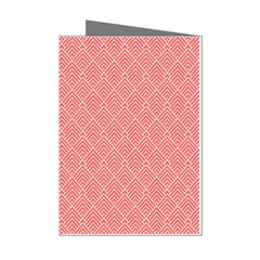 A Red And White Background With A Pattern Mini Greeting Cards (pkg Of 8) by catchydesignhill