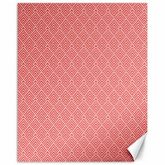 A Red And White Background With A Pattern Canvas 16  X 20 