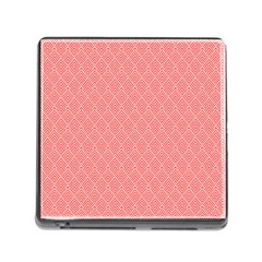 A Red And White Background With A Pattern Memory Card Reader (square 5 Slot) by catchydesignhill