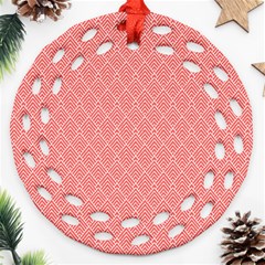 A Red And White Background With A Pattern Ornament (round Filigree)