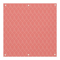 A Red And White Background With A Pattern Banner And Sign 3  X 3  by catchydesignhill