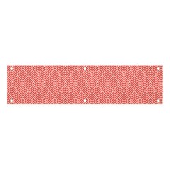 A Red And White Background With A Pattern Banner And Sign 4  X 1  by catchydesignhill