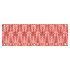 A Red And White Background With A Pattern Banner And Sign 6  X 2  by catchydesignhill