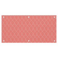 A Red And White Background With A Pattern Banner And Sign 6  X 3  by catchydesignhill