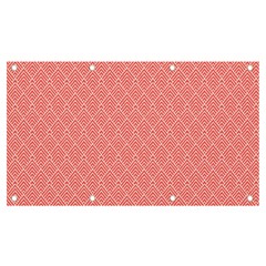 A Red And White Background With A Pattern Banner And Sign 7  X 4  by catchydesignhill