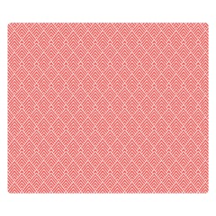 A Red And White Background With A Pattern Premium Plush Fleece Blanket (small) by catchydesignhill