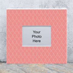 A Red And White Background With A Pattern White Wall Photo Frame 5  X 7  by catchydesignhill