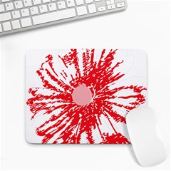 A Drawing Of A Red Flower On A White Background Small Mousepad by catchydesignhill