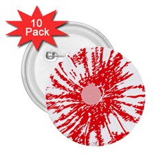 A Drawing Of A Red Flower On A White Background 2 25  Buttons (10 Pack)  by catchydesignhill