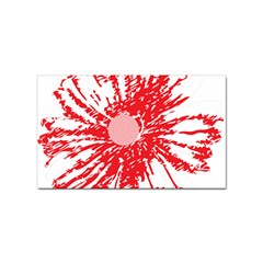 A Drawing Of A Red Flower On A White Background Sticker Rectangular (10 Pack) by catchydesignhill