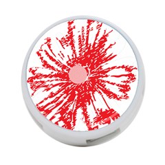 A Drawing Of A Red Flower On A White Background 4-port Usb Hub (two Sides) by catchydesignhill