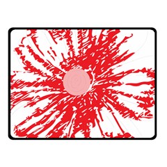 A Drawing Of A Red Flower On A White Background Fleece Blanket (small) by catchydesignhill