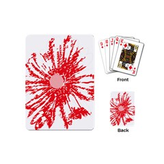 A Drawing Of A Red Flower On A White Background Playing Cards Single Design (mini)