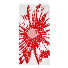 A Drawing Of A Red Flower On A White Background Shower Curtain 36  X 72  (stall)  by catchydesignhill