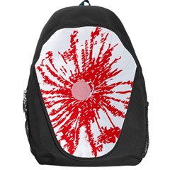 A Drawing Of A Red Flower On A White Background Backpack Bag by catchydesignhill