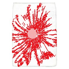 A Drawing Of A Red Flower On A White Background Removable Flap Cover (l) by catchydesignhill