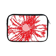 A Drawing Of A Red Flower On A White Background Apple Ipad Mini Zipper Cases by catchydesignhill