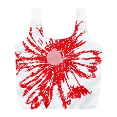 A Drawing Of A Red Flower On A White Background Full Print Recycle Bag (l) by catchydesignhill