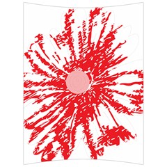 A Drawing Of A Red Flower On A White Background Back Support Cushion