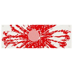 A Drawing Of A Red Flower On A White Background Banner And Sign 9  X 3  by catchydesignhill